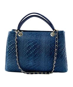 geanta piele naturală damă albastră