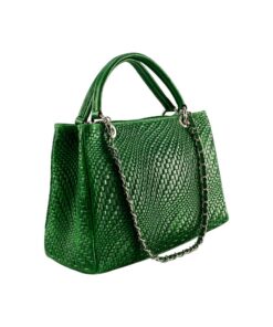 geanta piele naturală damă verde