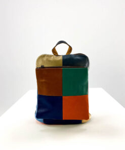 rucsac tip geantă damă din piele naturală multicolor,