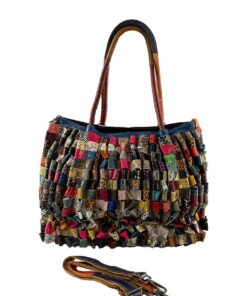 geanta multicoloră piele naturală damă