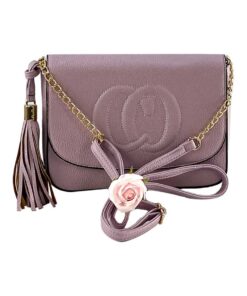 geanta damă de umăr mov cu lanț