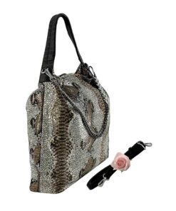 geanta damă animal print neagră