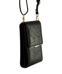 geanta verticală neagră pentru telefon