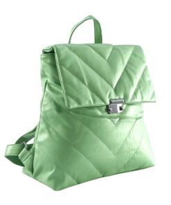 rucsac damă verde matlasat cu clapă