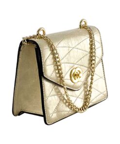 geanta crem mică de umăr cu lanț