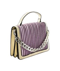 geanta de damă mov mică cu aspect plisat