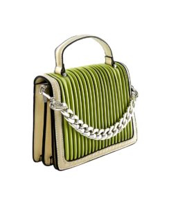 geanta de damă verde mică cu aspect plisat