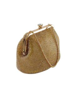 geanta clutch roz auriu de ocazie cu pietre