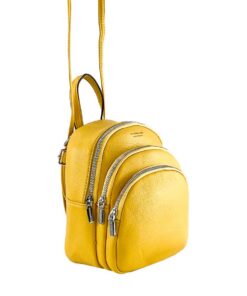 rucsac damă galben mic cu buzunare