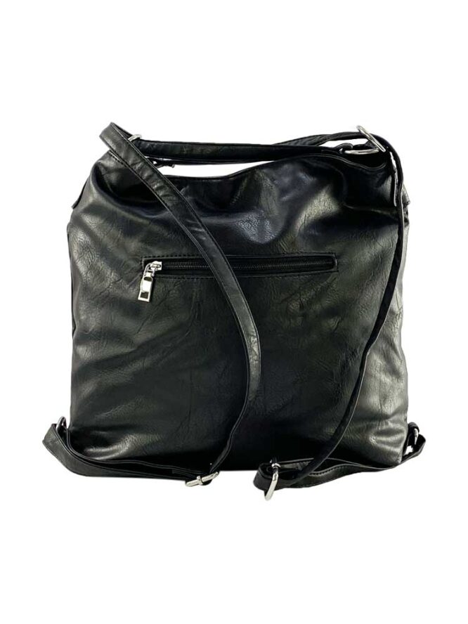 geanta tip rucsac negru din piele ecologică