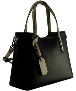 geanta neagră damă piele naturală cearată