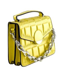 geanta galbenă mică de umăr cu clapă