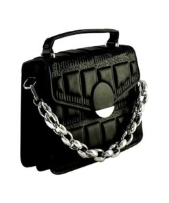 geanta neagră mică de umăr cu clapă