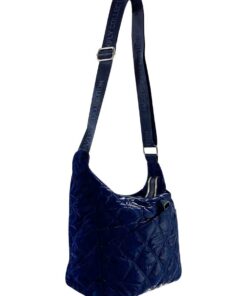 geanta damă bleumarin matlasată din fâs