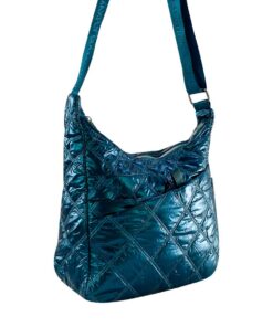 geanta damă turquoise matlasată din fâs