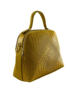 Geantă de birou galbenă Alma din piele naturală