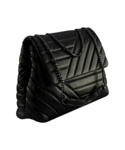 geanta damă casual neagră din piele eco cu lanț