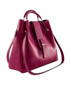 geanta de umăr din piele naturală ciclam