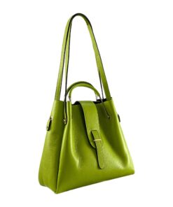 geanta de umăr din piele naturală galben muștar