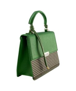 geanta dama în carouri verde