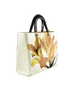 Geanta dama galbenă cu flori