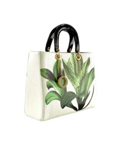 geanta dama verde cu flori