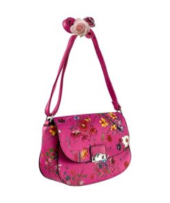 geanta mica ciclame cu imprimeu floral elegantă și practică