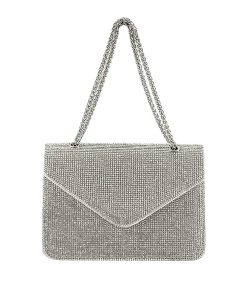 Geanta plic argintie cu detalii strălucitoare - Adaugă un strop de eleganță oricărei ținute!