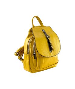 Explorează energie și stil cu Rucsacul Galben pentru Damă din Piele Ecologică - O Declarație de Modă Îndrăzneață.